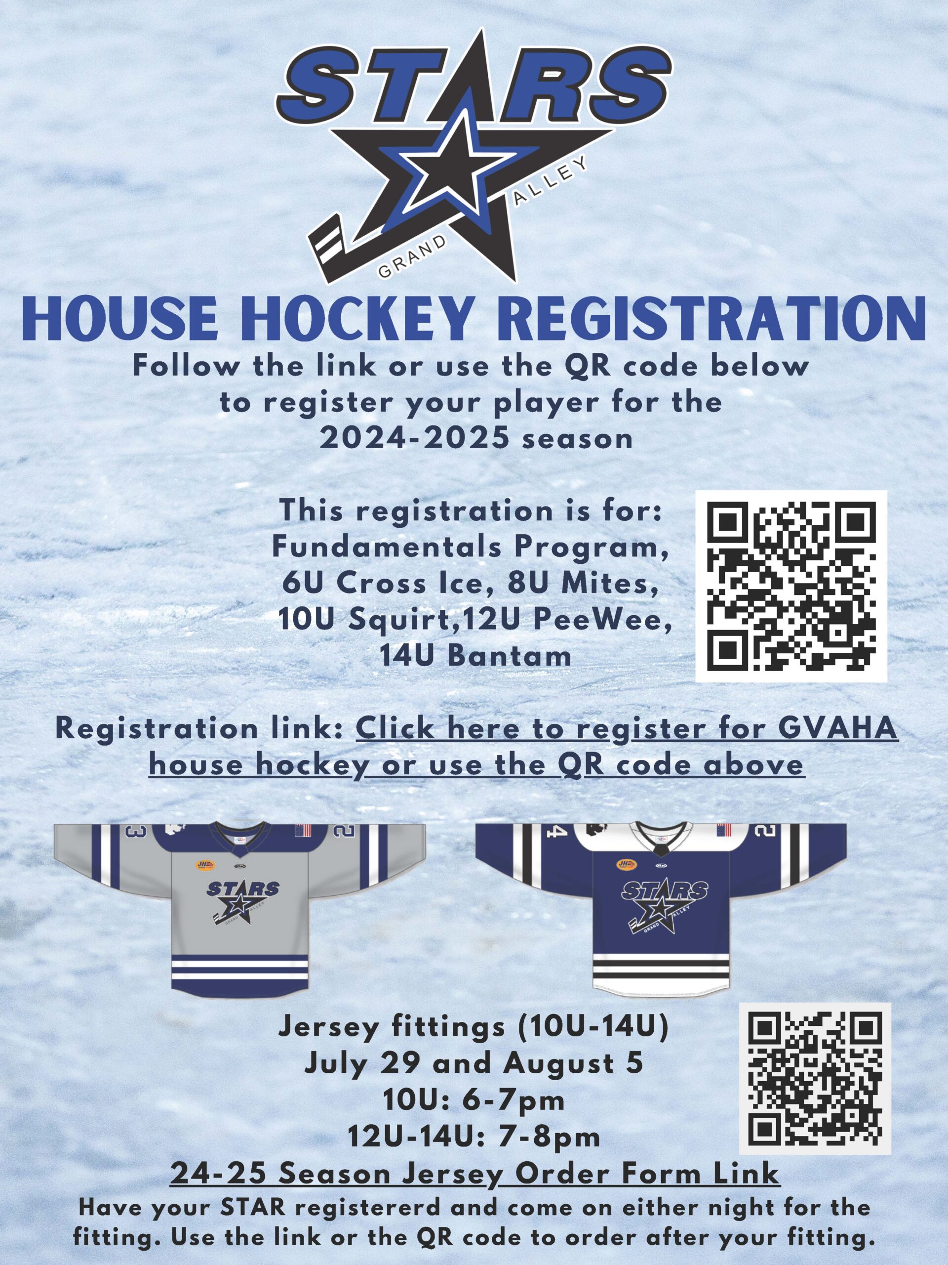 Grand Valley Stars House Hockey Registration and Jersey Fitting